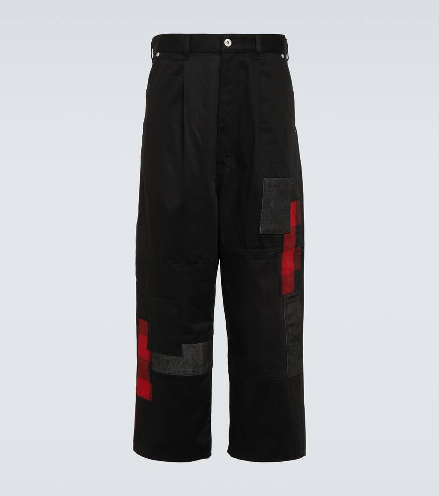 Comme des Garcons Homme Comme des Garçons Homme Patchwork cotton cropped pants