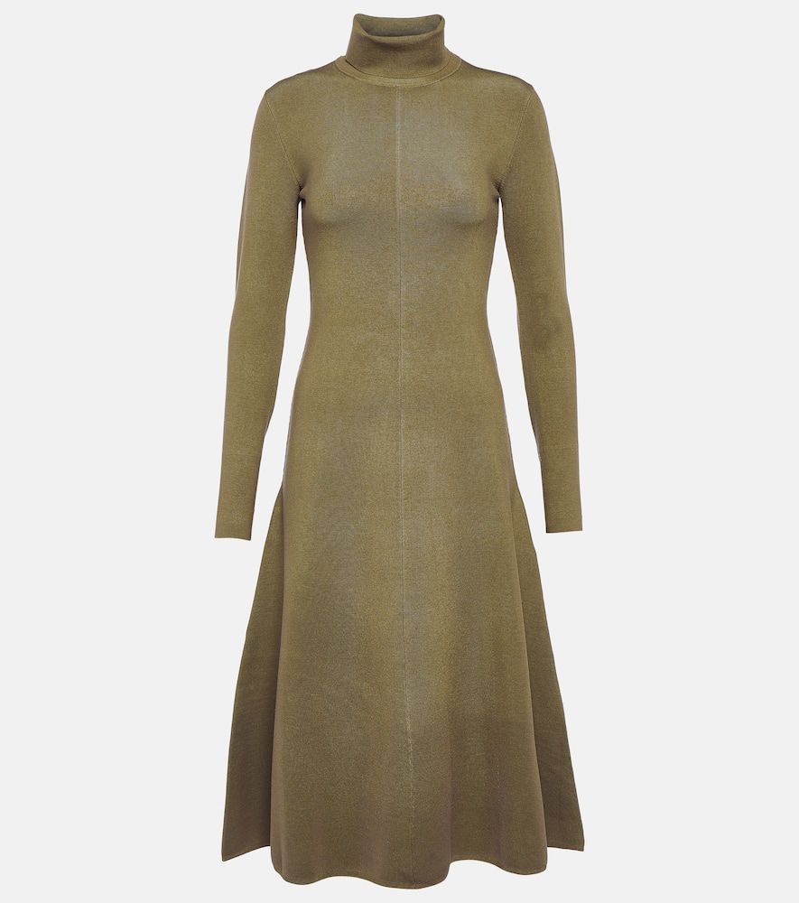 Joseph Silk-blend Midi Dress In Green