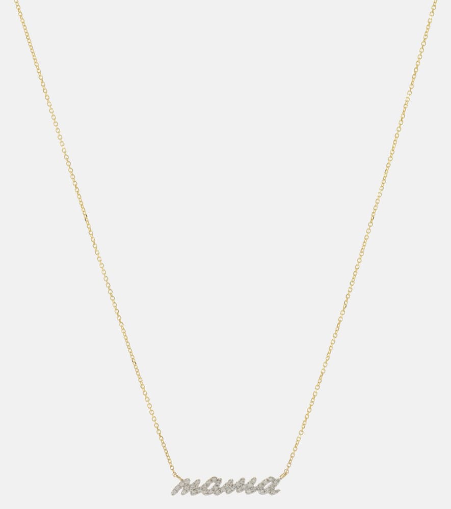 Hey Mama 10kt gold necklace with diamonds