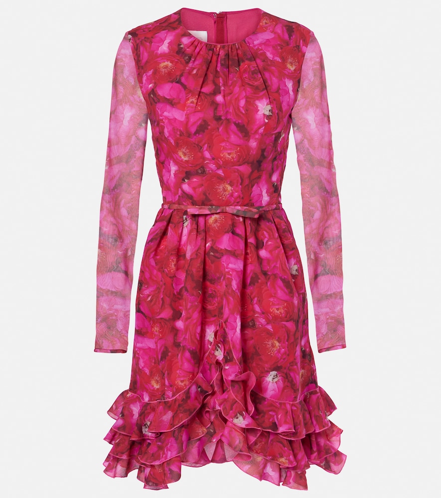 Giambattista Valli Rose Mania Silk Georgette Minidress