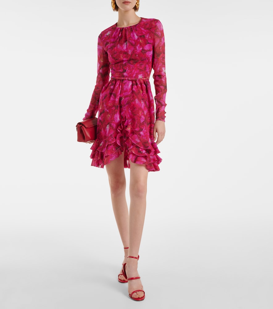 Giambattista Valli Rose Mania silk georgette minidress