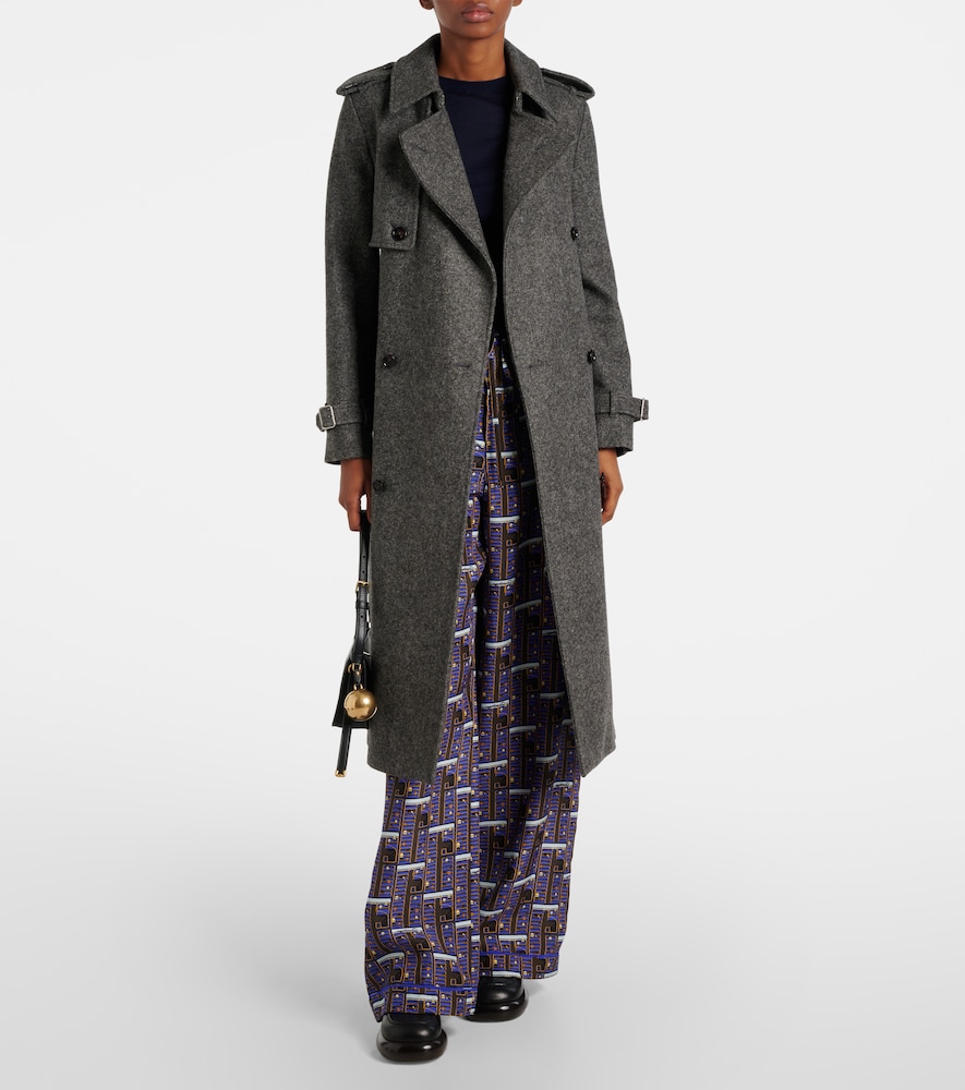 Burberry Checked silk straight pants