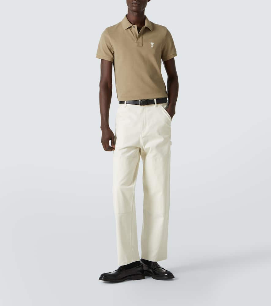 AMI ALEXANDRE MATTIUSSI AMI DE CAUR COTTON POLO SHIRT