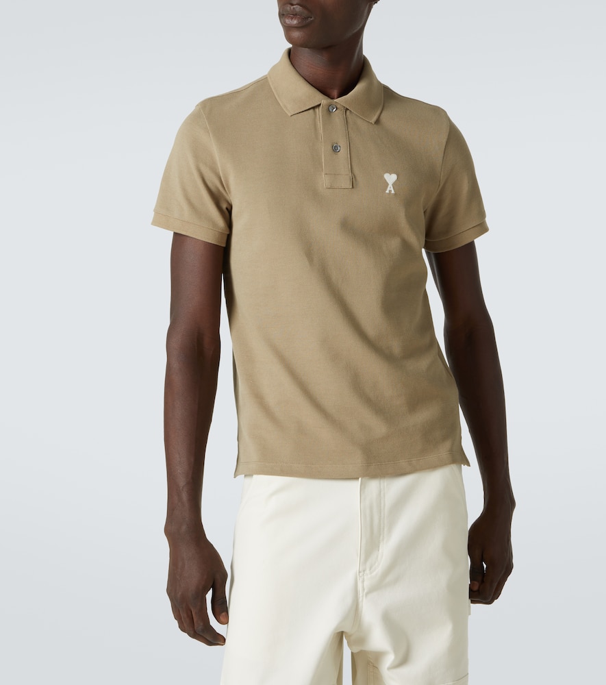 AMI ALEXANDRE MATTIUSSI AMI DE CAUR COTTON POLO SHIRT