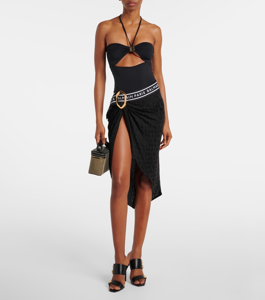 Balmain Logo beach cover-up