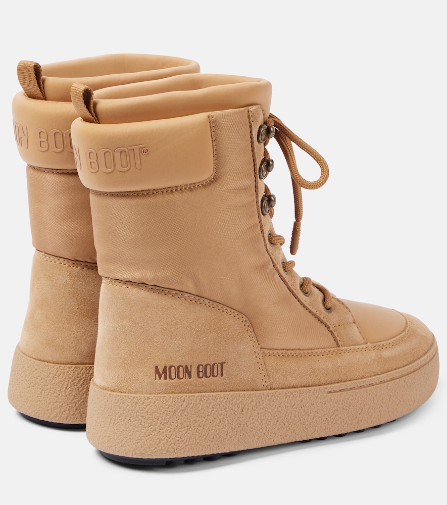Ltrack Suede-Trimmed Combat Boots