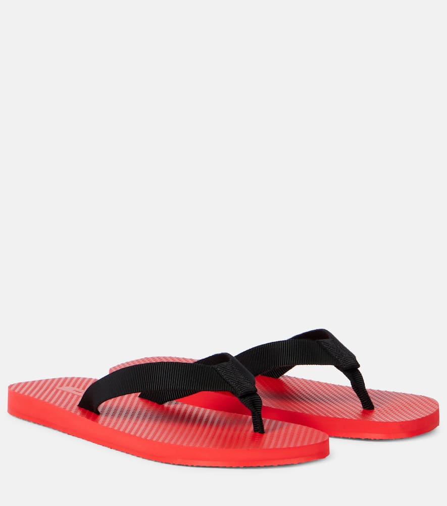 The Row Dune Two-tone Cotton-blend Grosgrain Flip Flops In Red