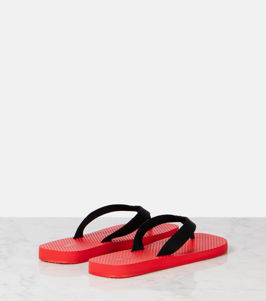 The Row Dune Two-tone Cotton-blend Grosgrain Flip Flops In Red