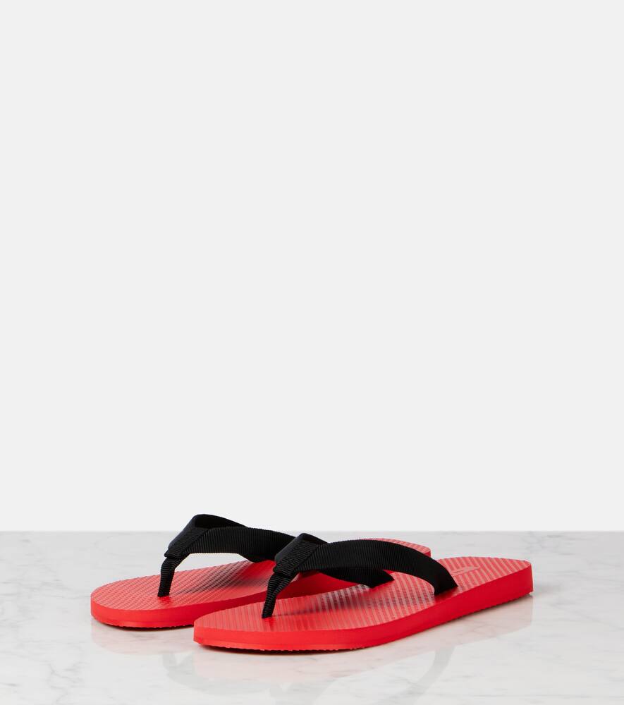 The Row Dune Two-tone Cotton-blend Grosgrain Flip Flops In Red