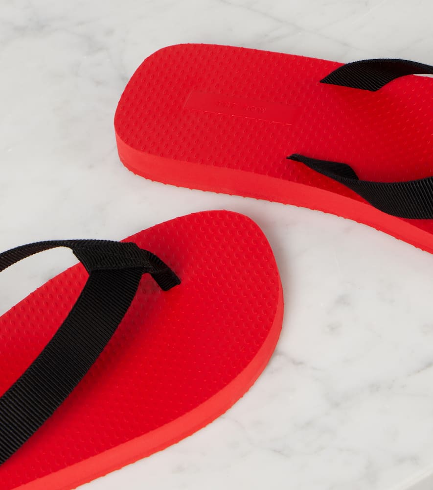 The Row Dune Two-tone Cotton-blend Grosgrain Flip Flops In Red
