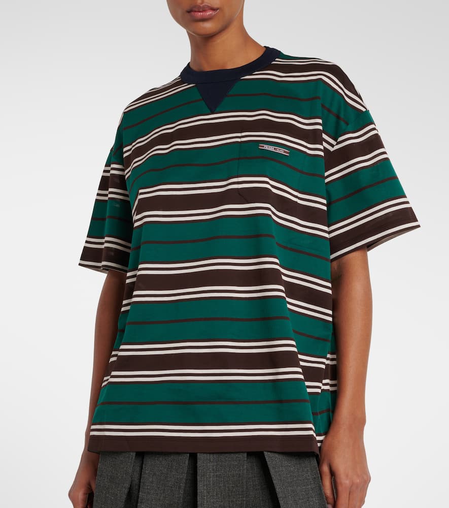 Prada Lisle Cotton Oversized T-shirt In Multicolor