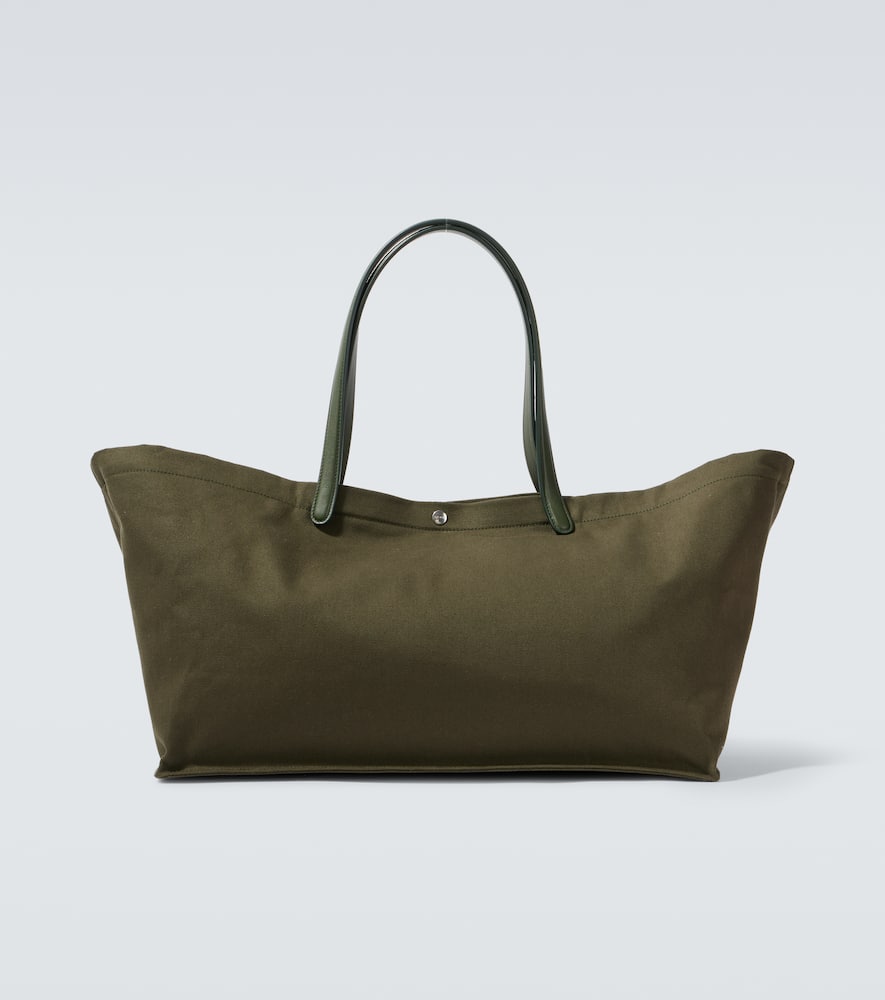 The Row Idaho XL leather-trimmed canvas tote bag