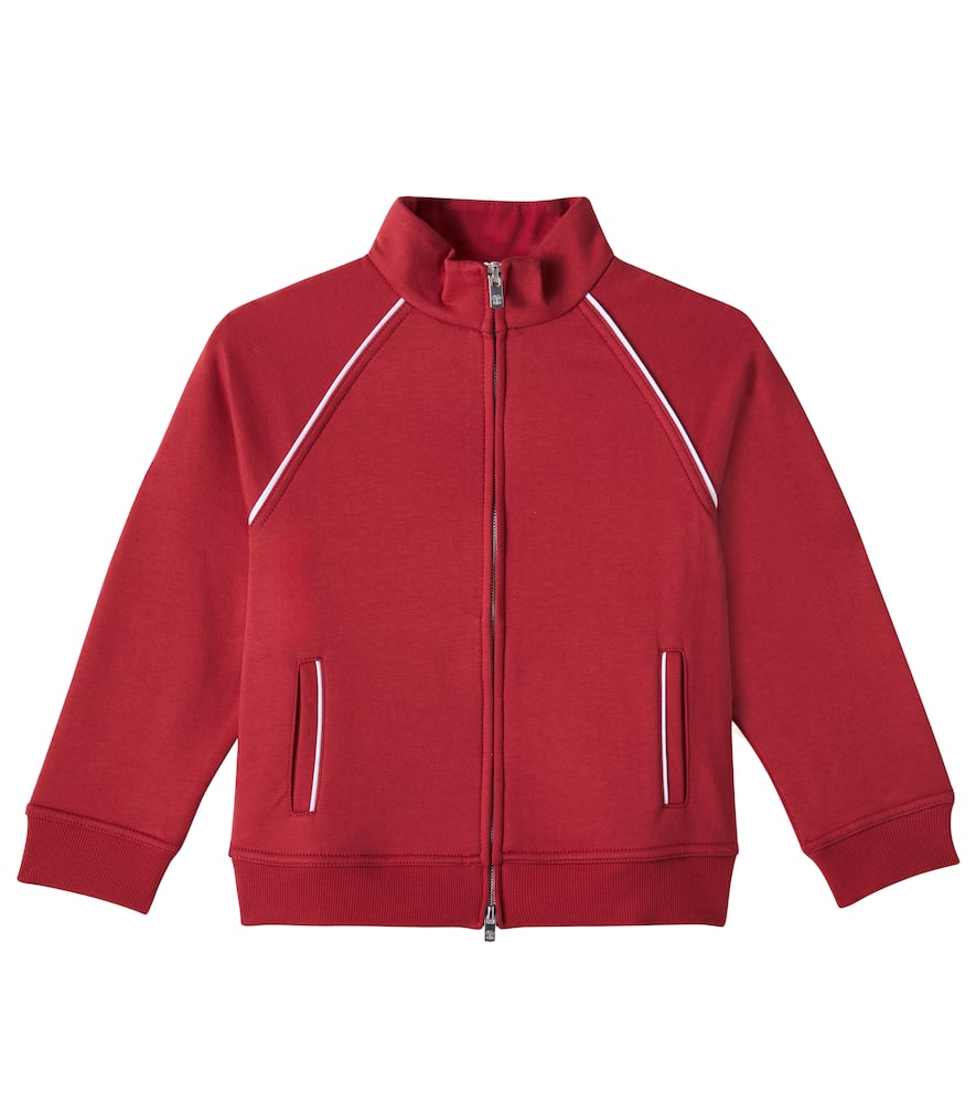 Brunello Cucinelli Cotton-blend Jersey Track Jacket In Red