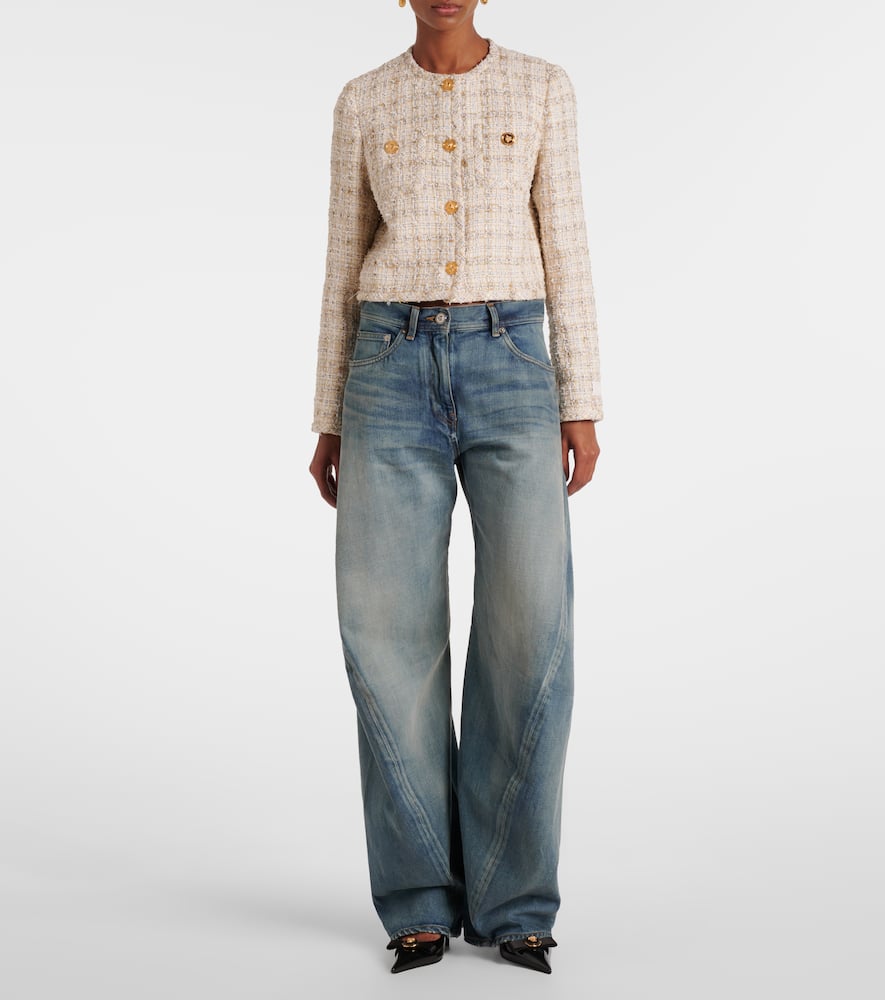 Versace High-rise Barrel-leg Jeans