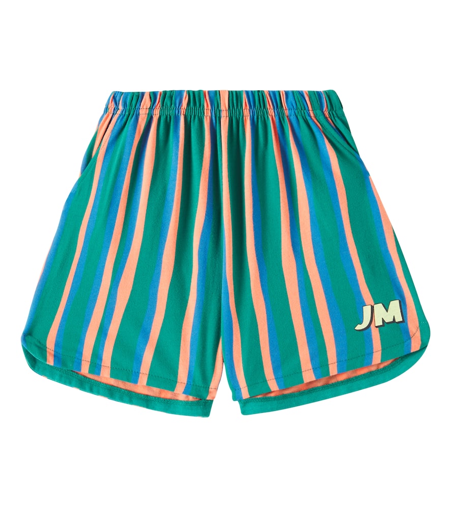 Jellymallow Jm Striped Cotton Shorts In Green