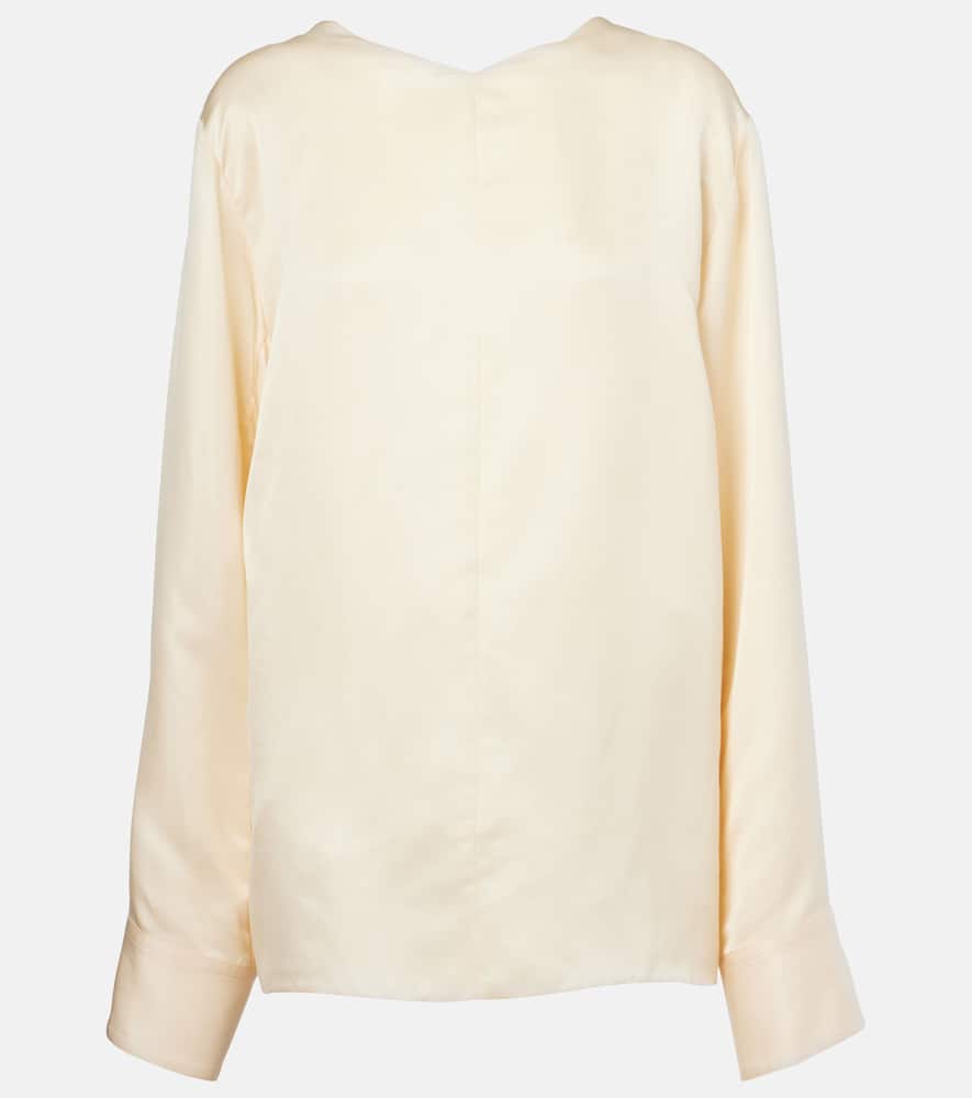 Khaite Durion Open-back Satin Top In Neutral
