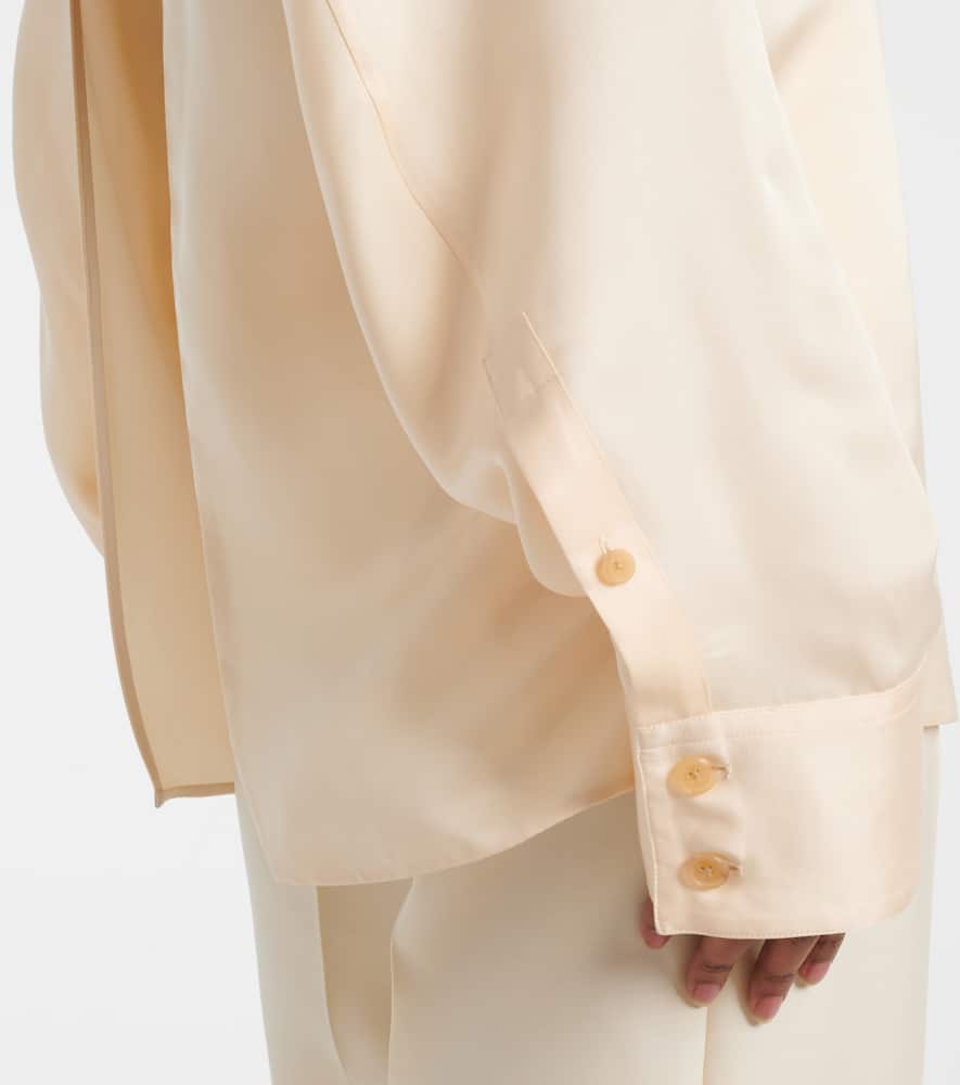 Khaite Durion Open-back Satin Top In Neutral