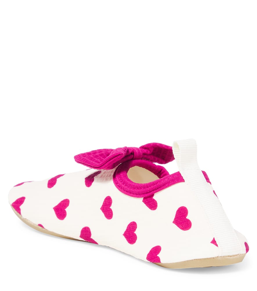 Konges Slojd Bow-detail Printed Seersucker Booties In White