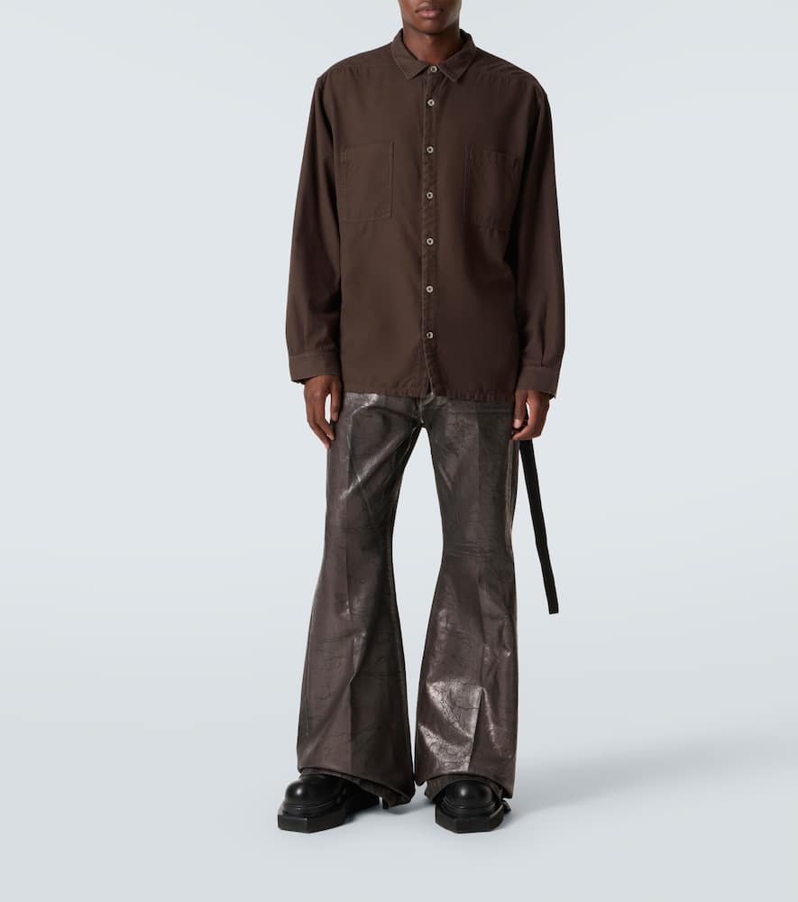 Rick Owens Drkshdw Jumbo Cotton Shirt In Brown