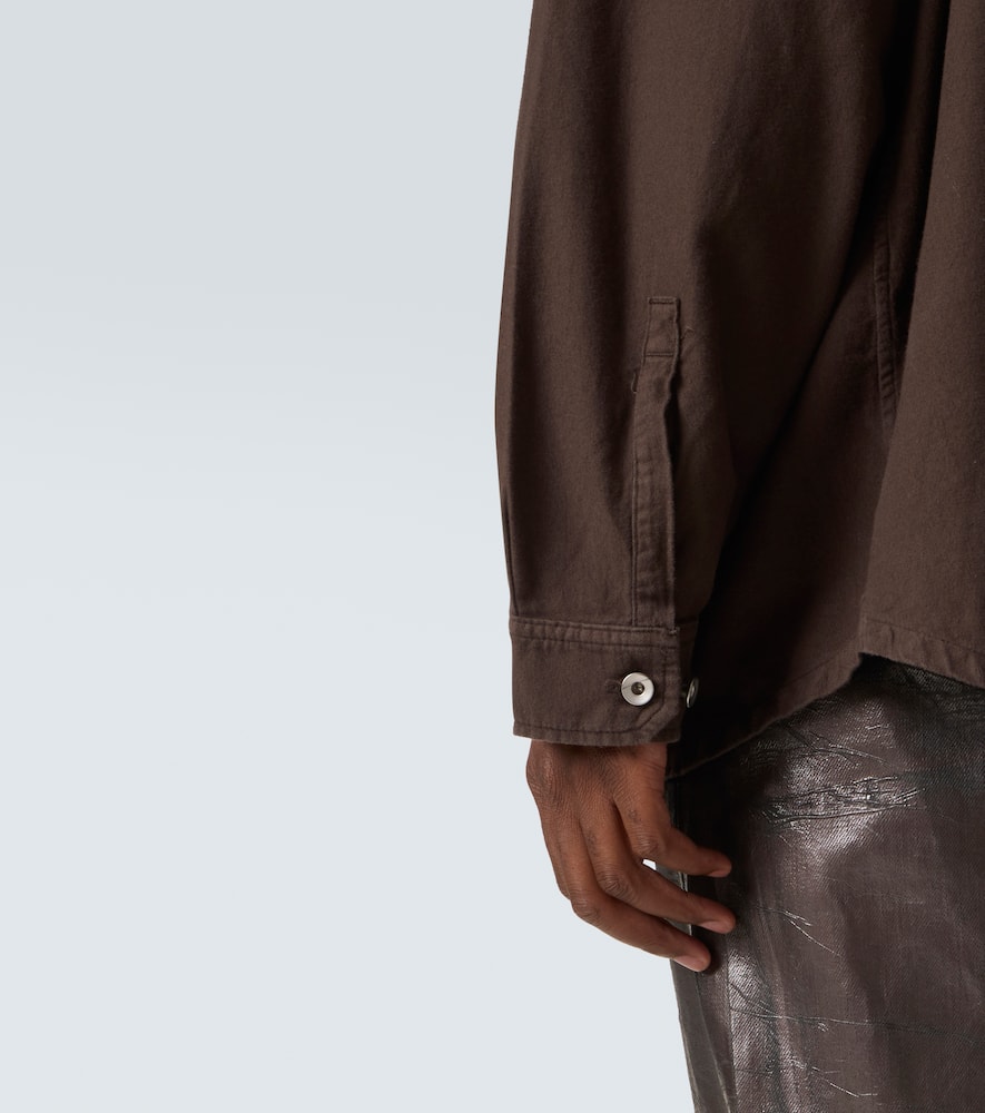 Rick Owens Drkshdw Jumbo Cotton Shirt In Brown