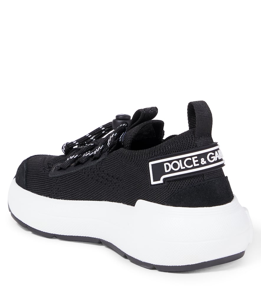 Dolce & Gabbana Mesh Lace-up Sneakers In Black