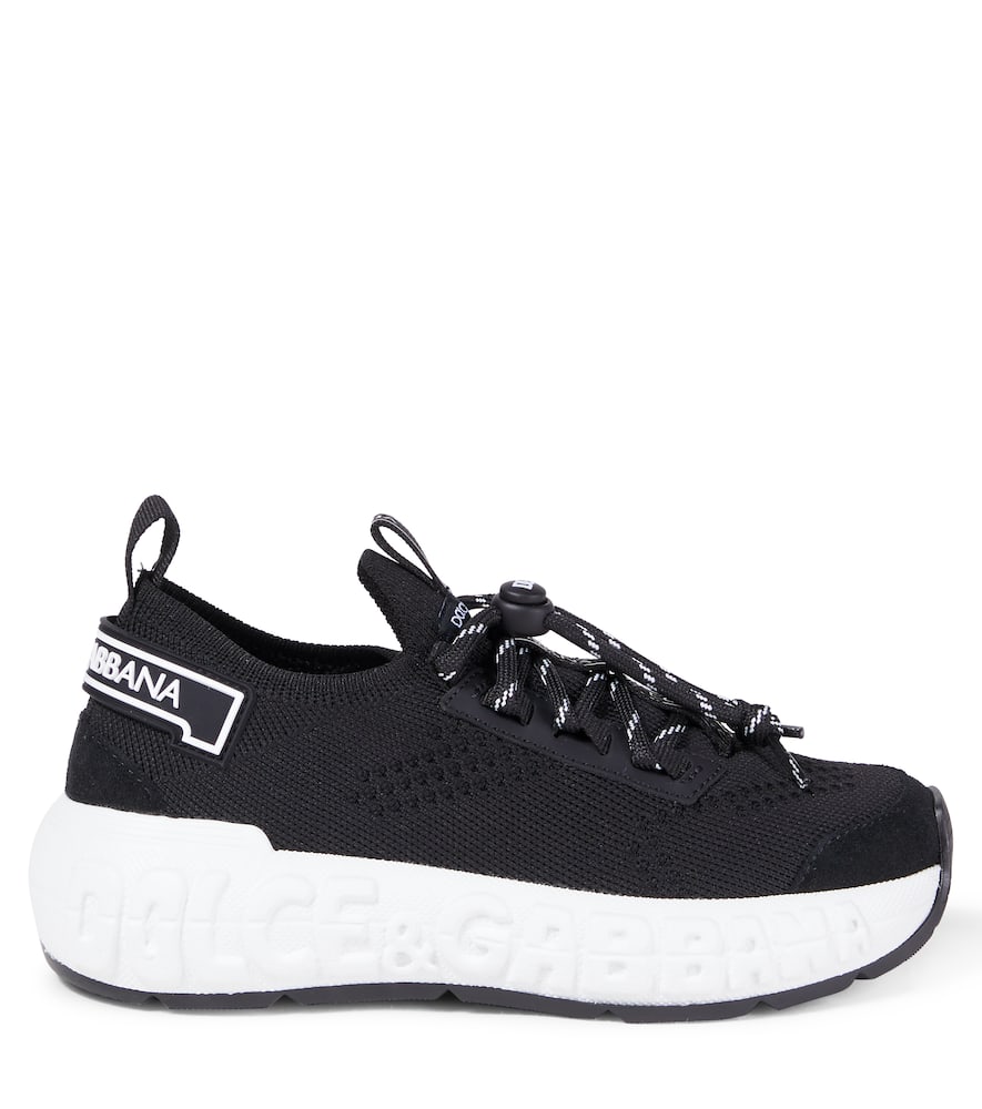 Dolce & Gabbana Mesh Lace-up Sneakers In Black