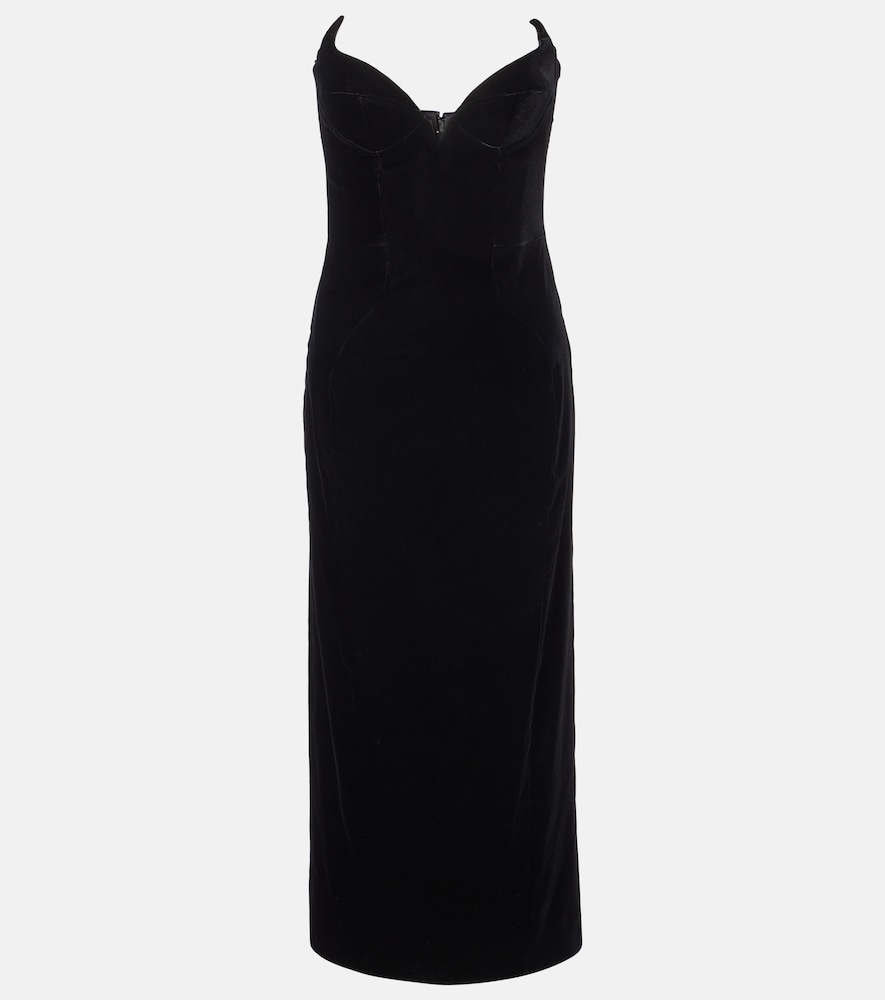 Mugler Abito bustier in velluto