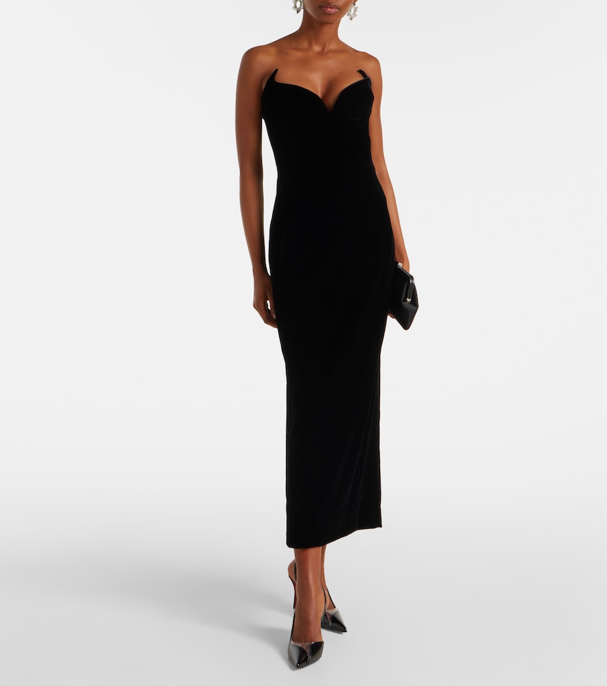Mugler Velvet bustier dress