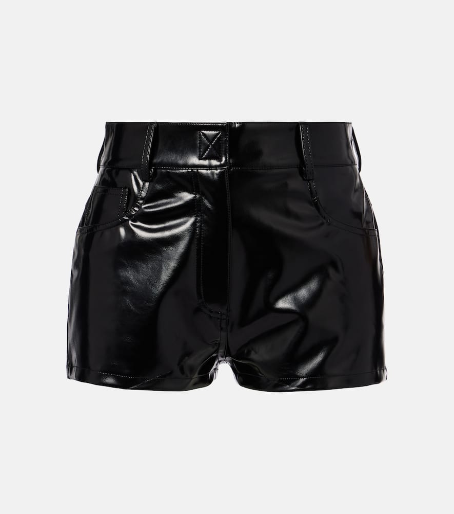 Faux patent leather shorts