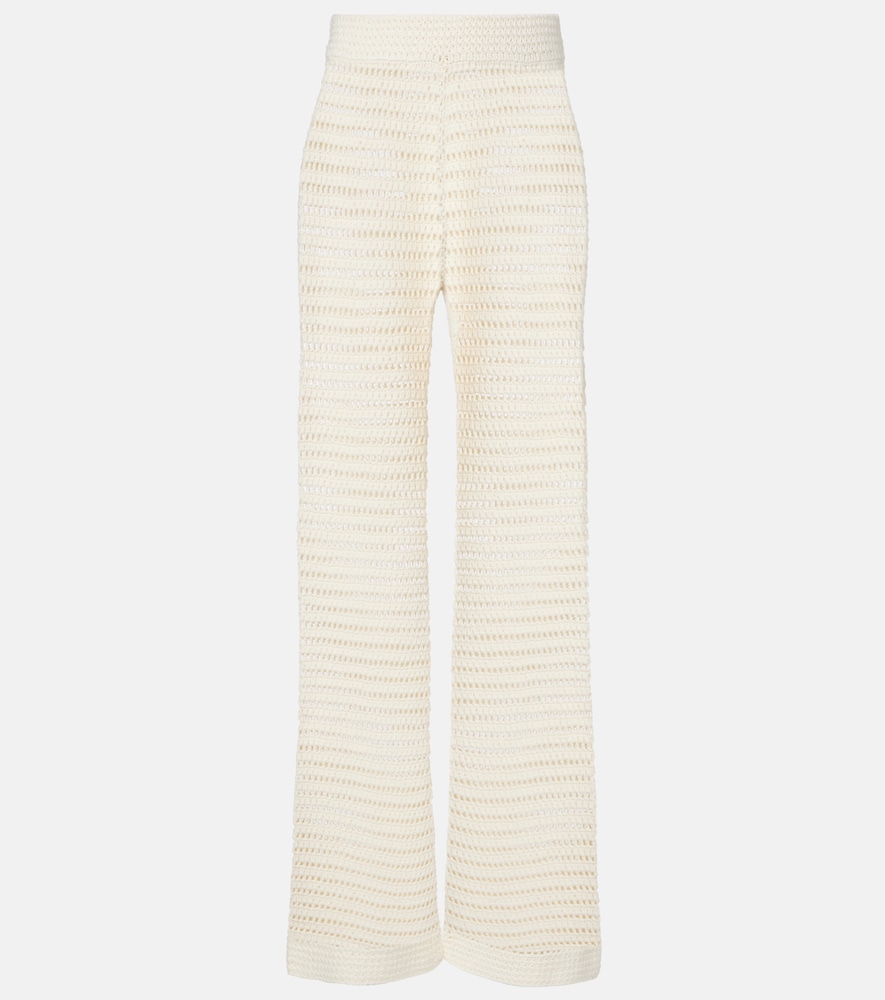 Leset Pantaloni regular Lucy in crochet a vita media