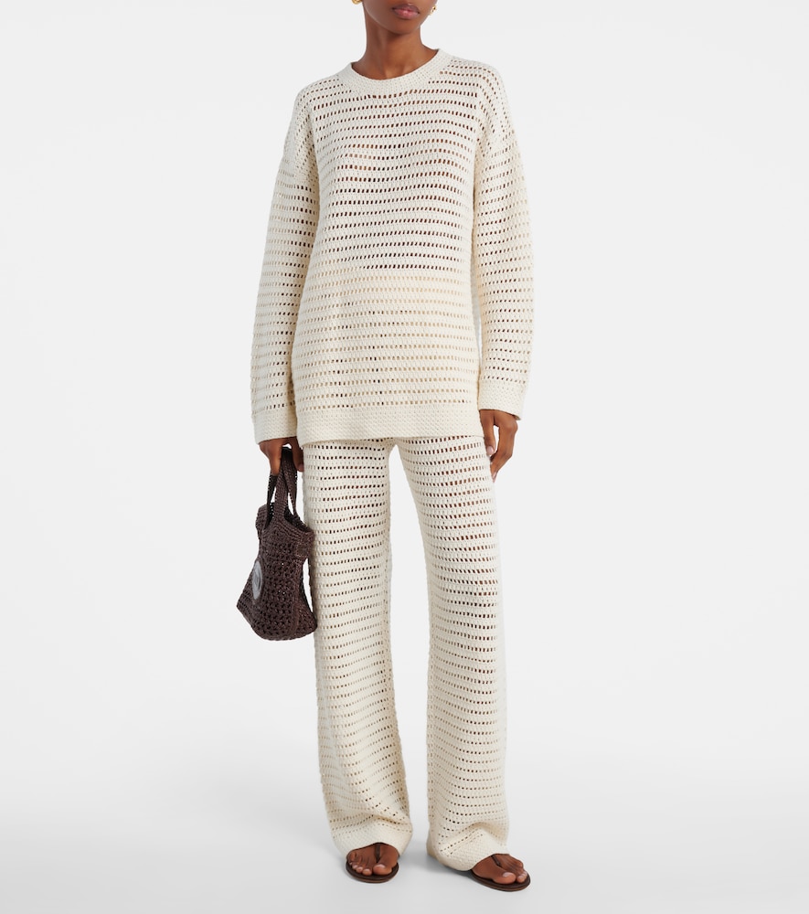 Leset Lucy crochet mid-rise straight pants