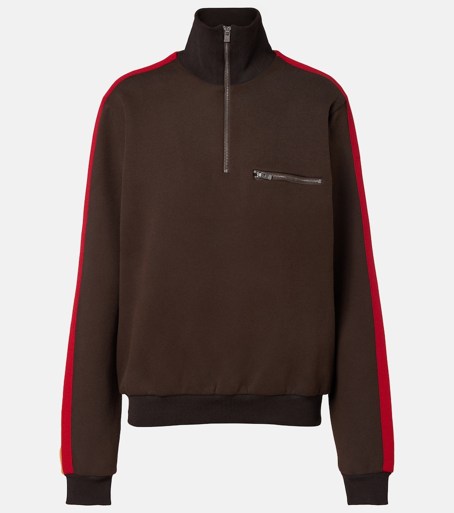 Cotton-Blend Jersey Half-Zip Sweatshirt