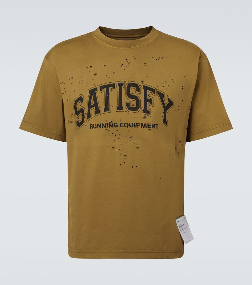 Satisfy Mothtech Printed Cotton Jersey T-shirt In Brown