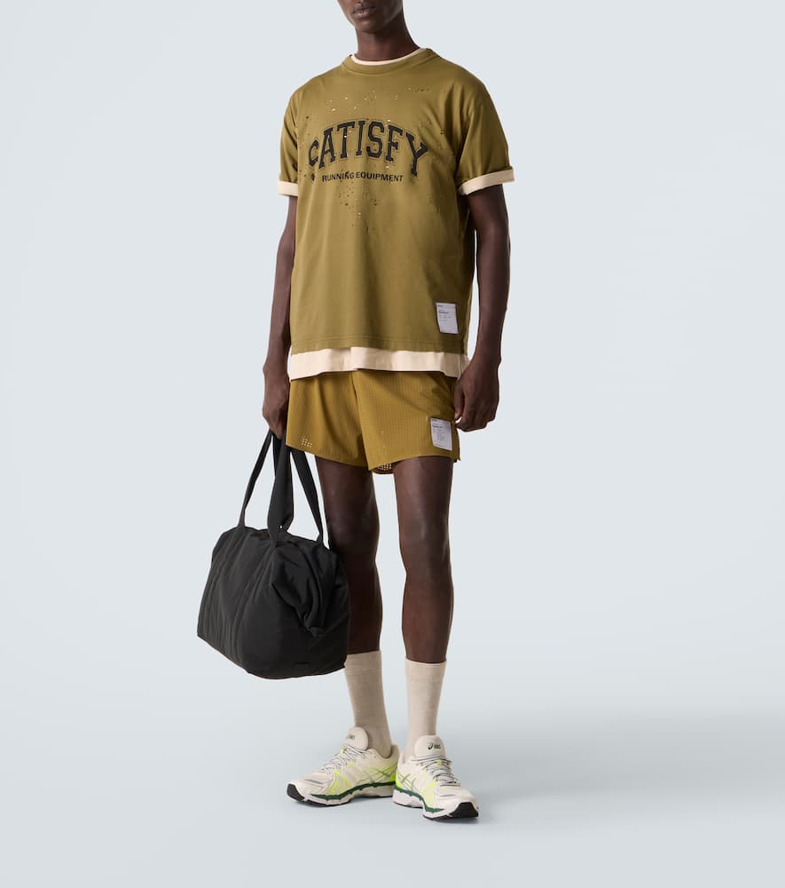 Satisfy Mothtech Printed Cotton Jersey T-shirt In Brown