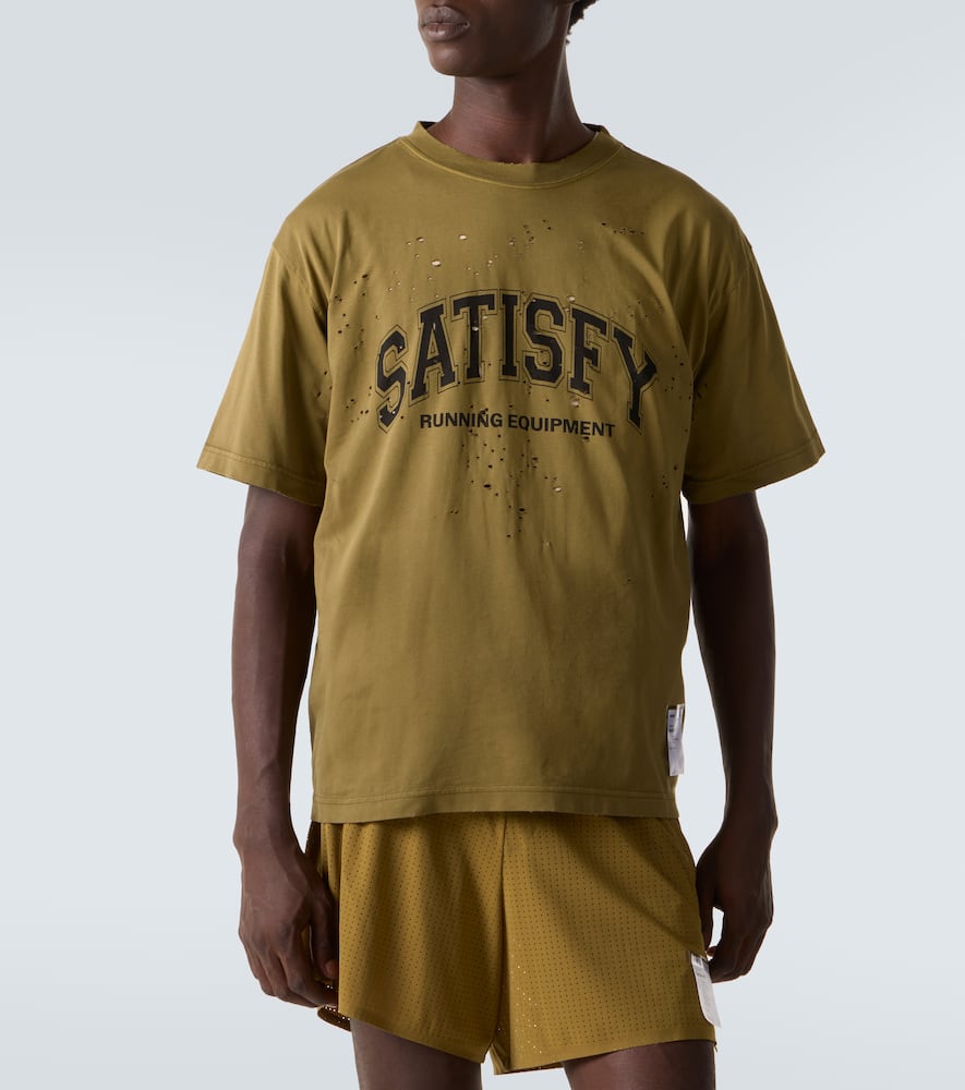 Satisfy Mothtech Printed Cotton Jersey T-shirt In Brown