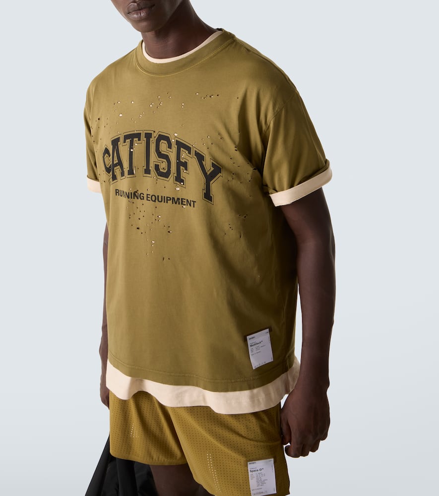 Satisfy Mothtech Printed Cotton Jersey T-shirt In Brown
