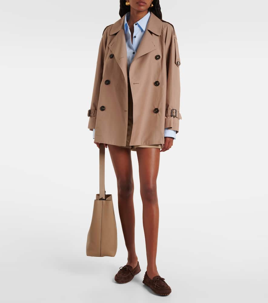Max Mara Caroline Cotton-blend Trench Coat In Brown