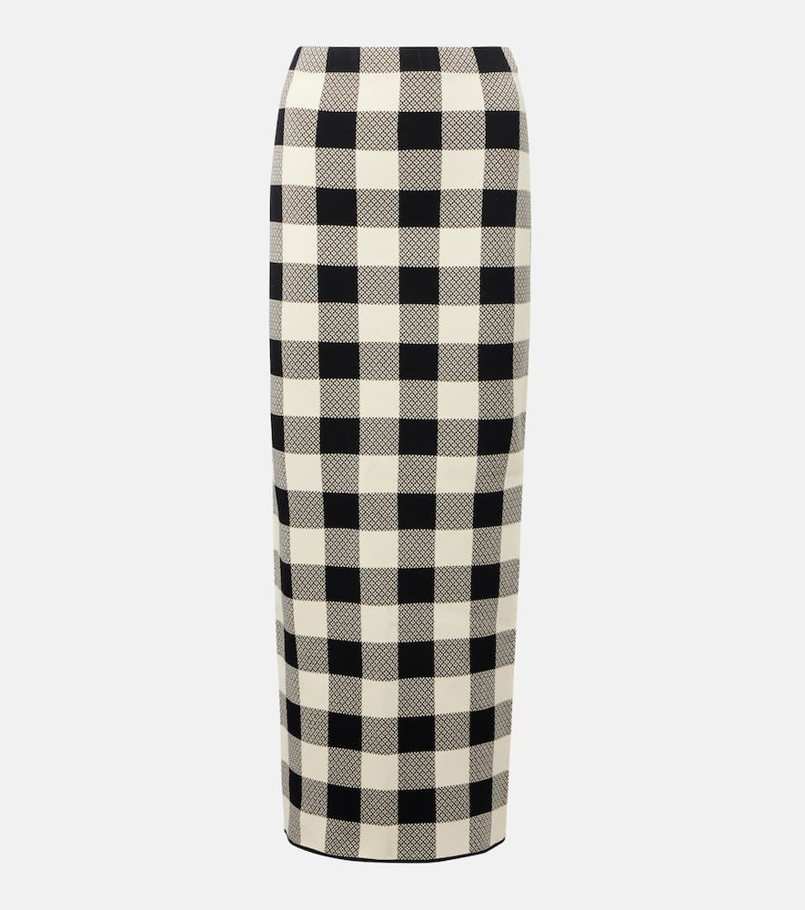 Posse Pippa Checked Maxi Skirt In Multi