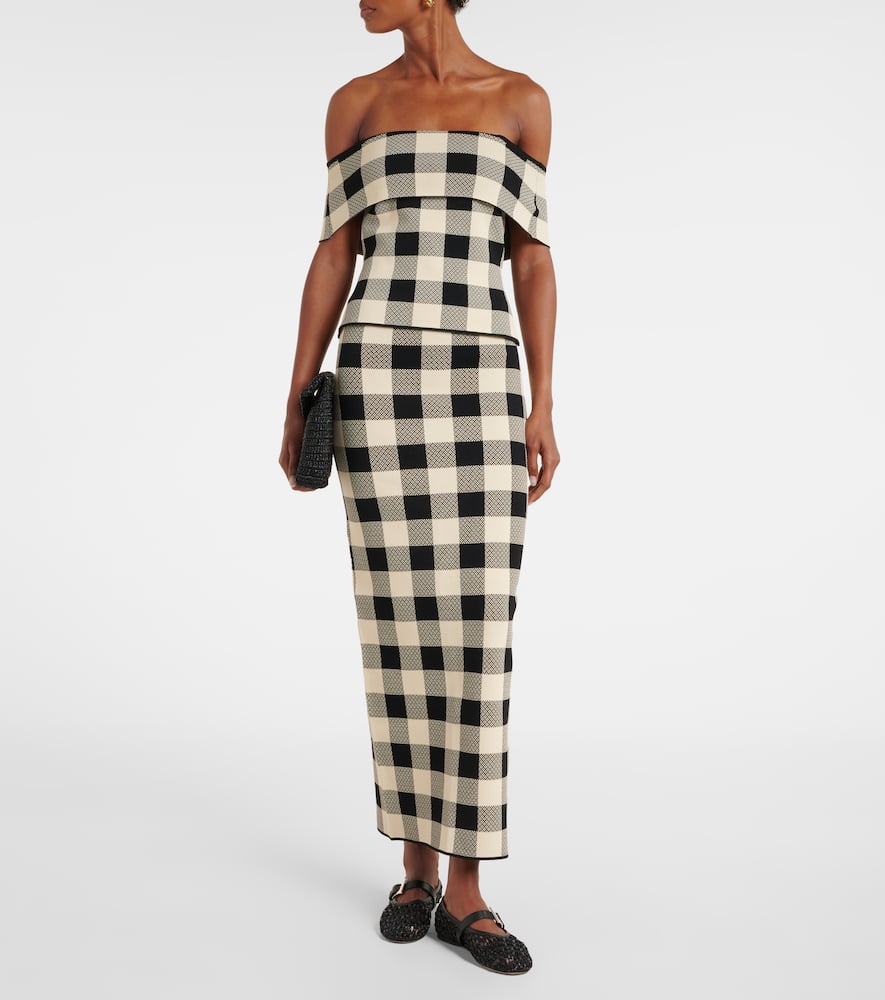Posse Pippa Checked Maxi Skirt In Multi
