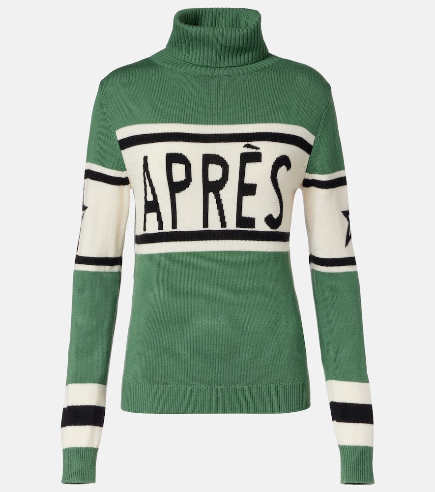 Perfect Moment Schild Wool Turtleneck Sweater In Green