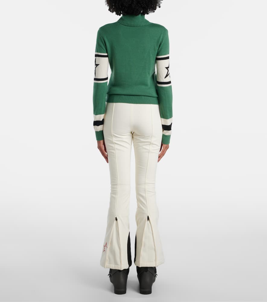 Perfect Moment Schild Wool Turtleneck Sweater In Green