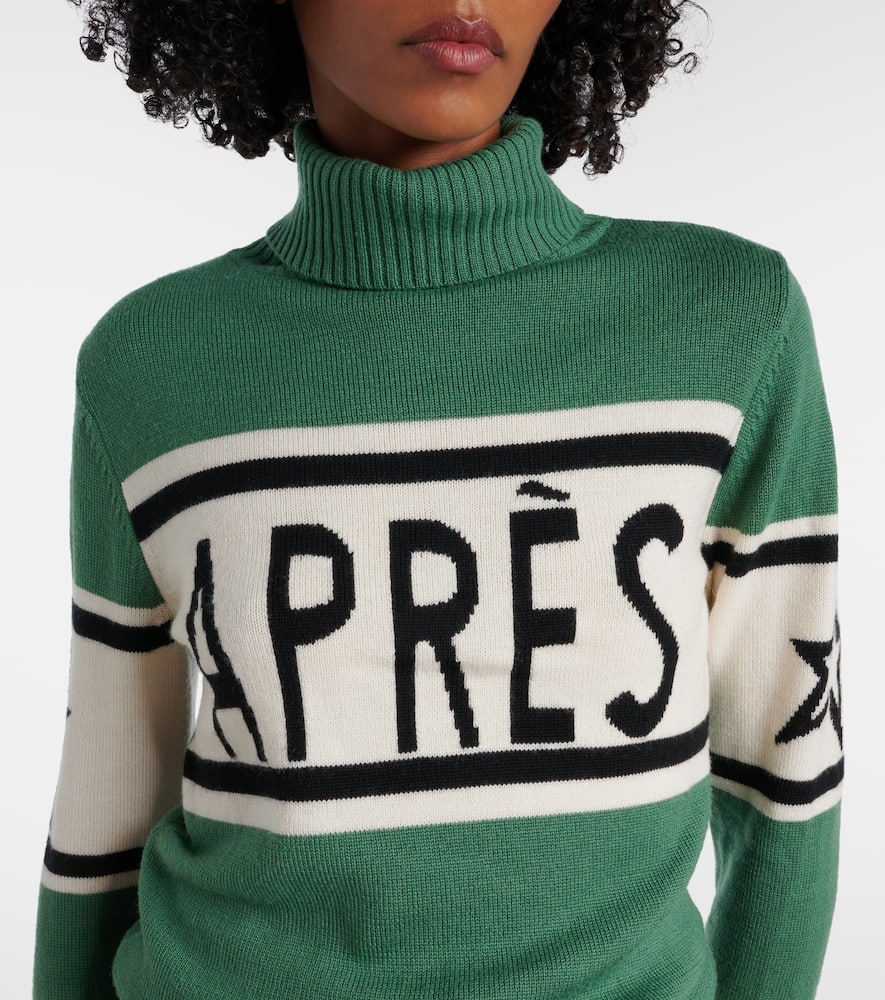 Perfect Moment Schild Wool Turtleneck Sweater In Green