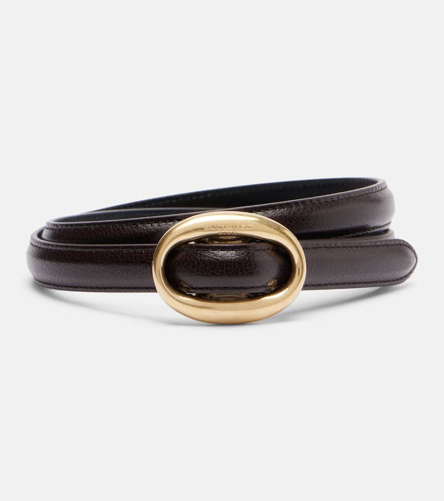 Saint Laurent Leather Belt In Black