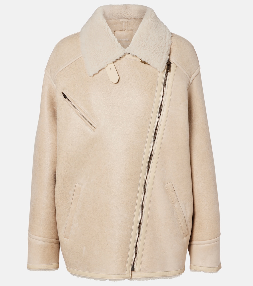 Isabel Marant Giacca Adelina in pelle con shearling