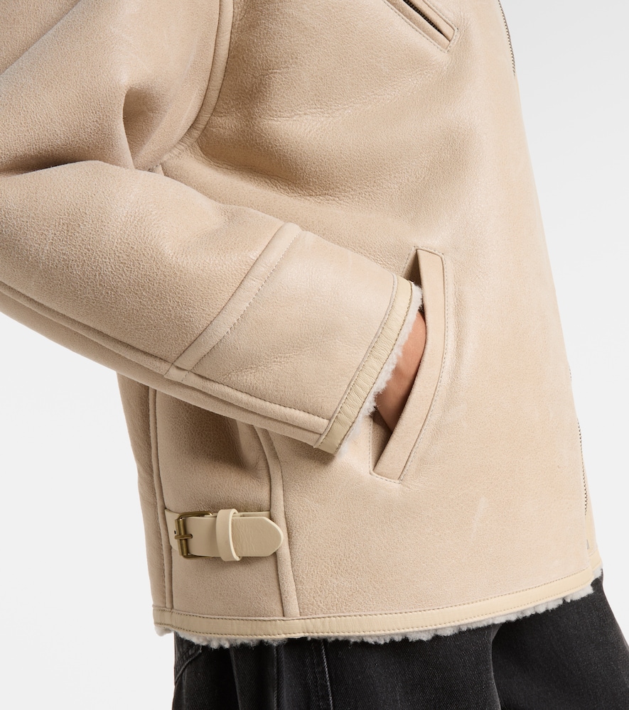  Isabel Marant Isabel Marant Adelina Shearling-trimmed Leather Jacket 