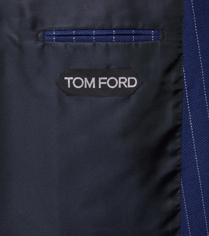  Tom Ford Tom Ford Chalk Stripe Wool, Linen, And Silk Blazer 