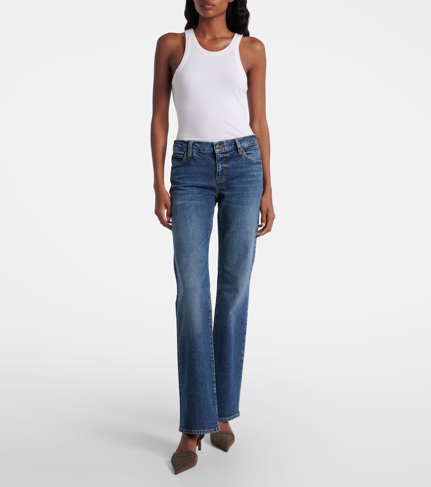 Frame Arrow High-rise Bootcut Jeans In Blue