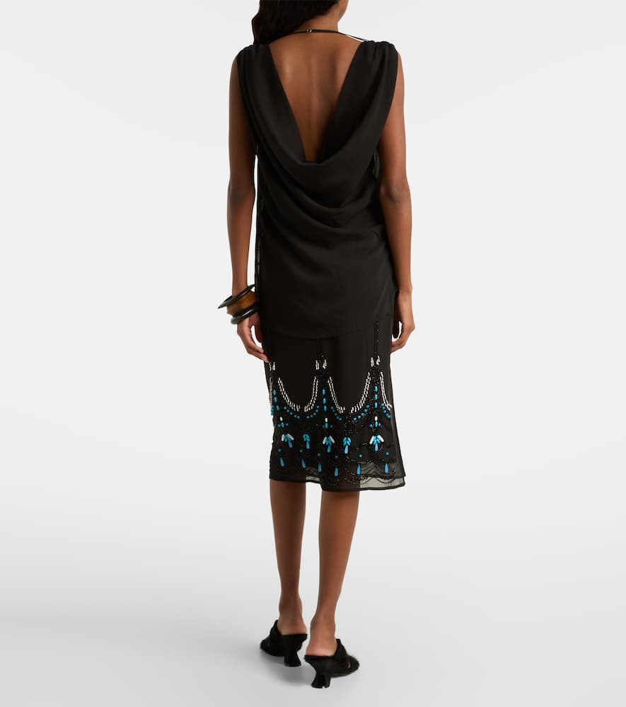 Xu Zhi Beaded Jersey Top In Black