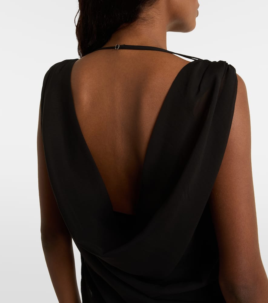 Xu Zhi Beaded Jersey Top In Black