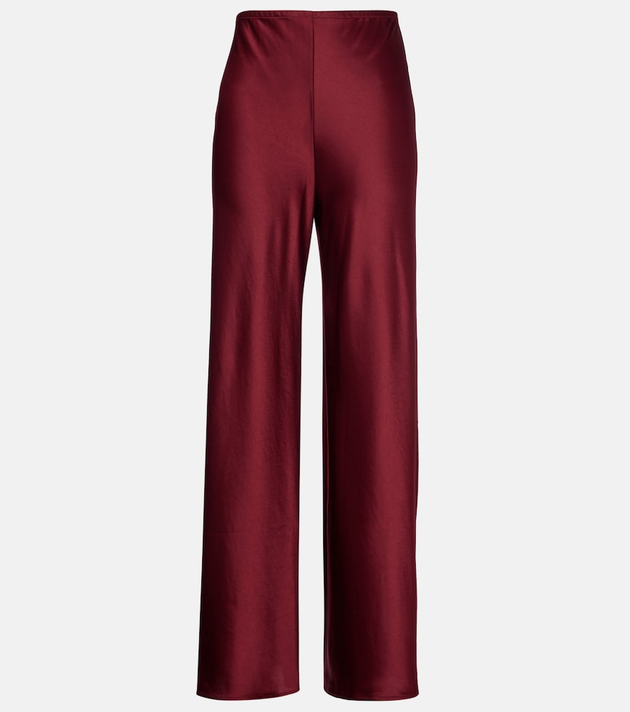 Leset Barb high-rise satin straight pants